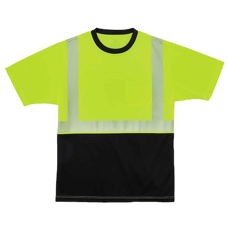 Ergodyne Short Sleeve Hi-Vis Shirt, 100% polyester, Lime, 9XL-Long 8280BK